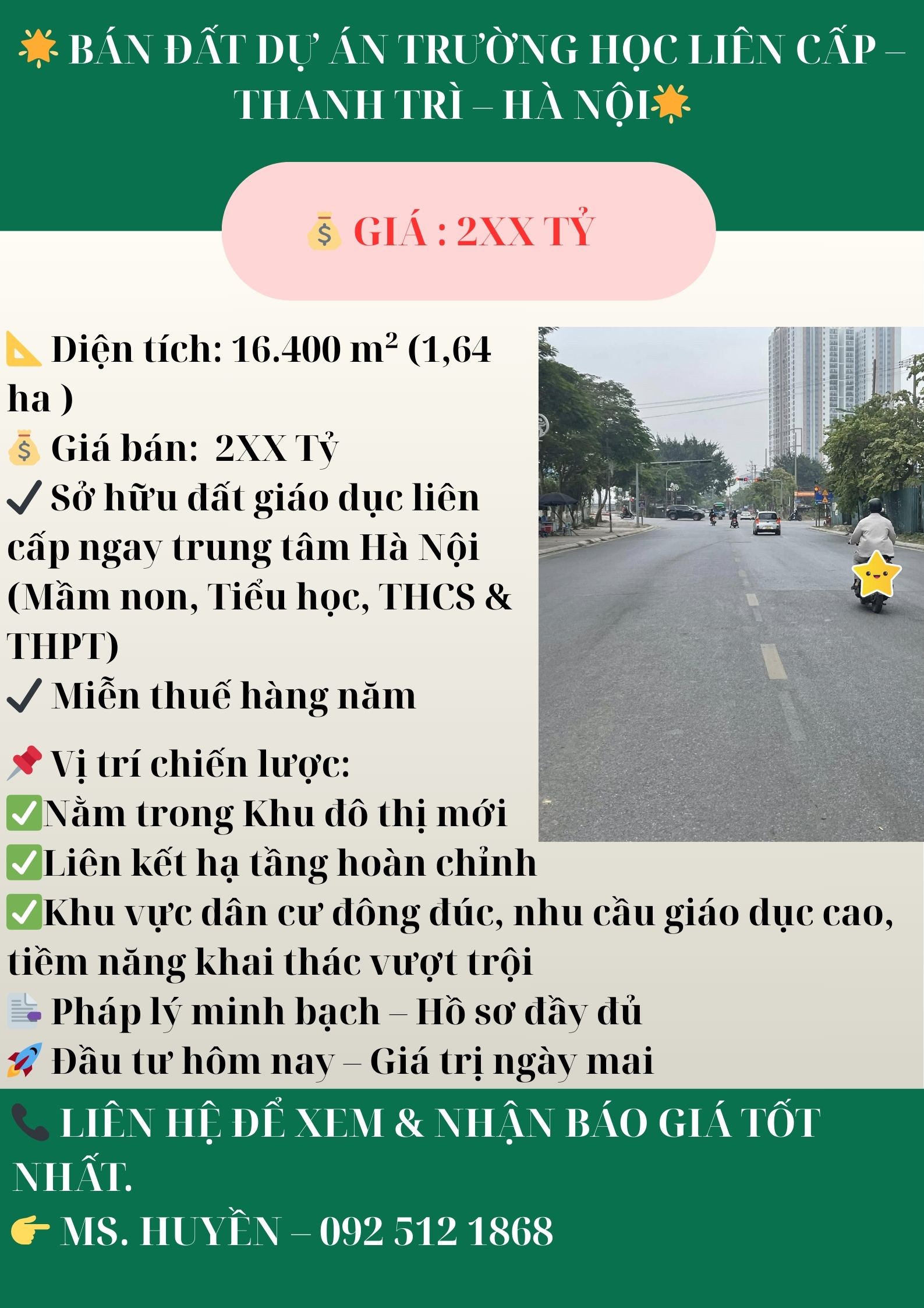 🌟 BÁN ĐẤT DỰ ÁN TRƯỜNG HỌC LIÊN CẤP –  THANH TRÌ – HÀ NỘI🌟 - Ảnh 2